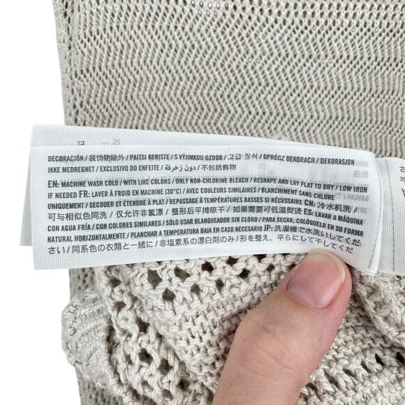 Abercrombie & Fitch NWT Tan Open Crochet Knit High Waist Unlined Midi Maxi Skirt - Picture 9 of 9